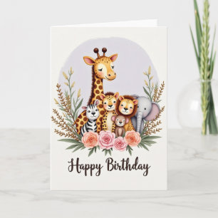 Carte d'anniversaire Floral Friends