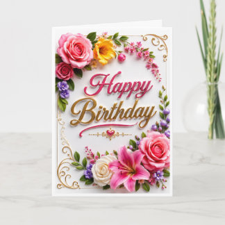 Carte d'anniversaire florale