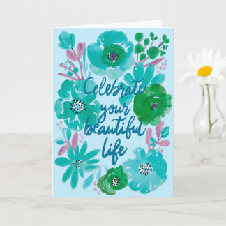 Carte d'anniversaire florale à l'aquarelle personn