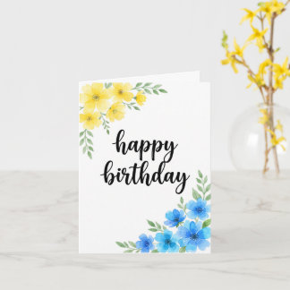 Carte d'anniversaire florale aquarelle personnalis