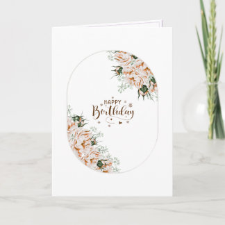 Carte d'anniversaire florale aquarelle Roses éléga