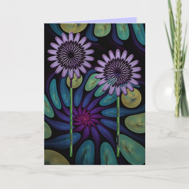 Carte d'anniversaire florale artistique avec le (Devant)