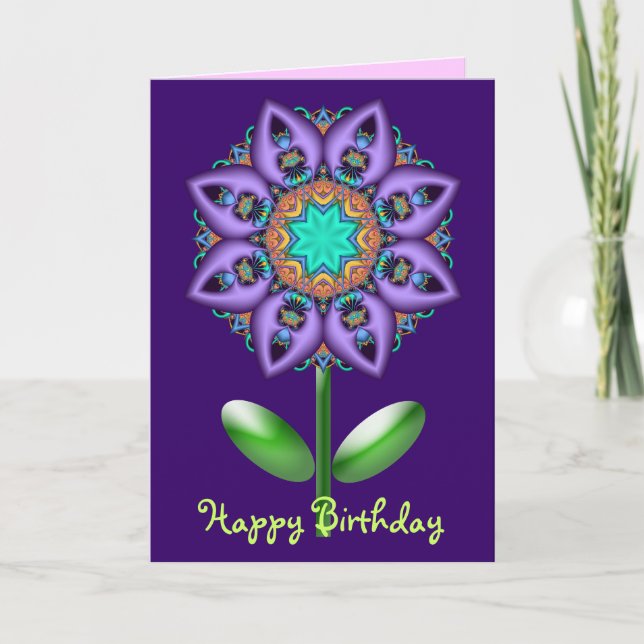 Carte d'anniversaire florale avec la fleur (Devant)