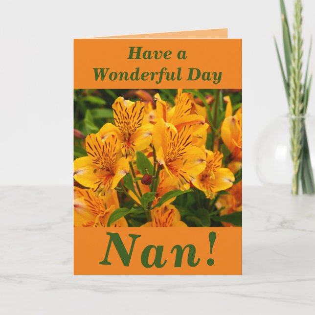 Carte d'anniversaire florale brillante et audacieu (Devant)