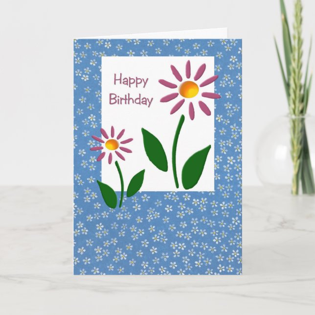 Carte d'anniversaire florale (grande impression) (Devant)