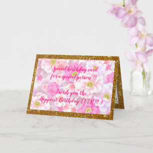 Carte d'anniversaire florale la plus élégante