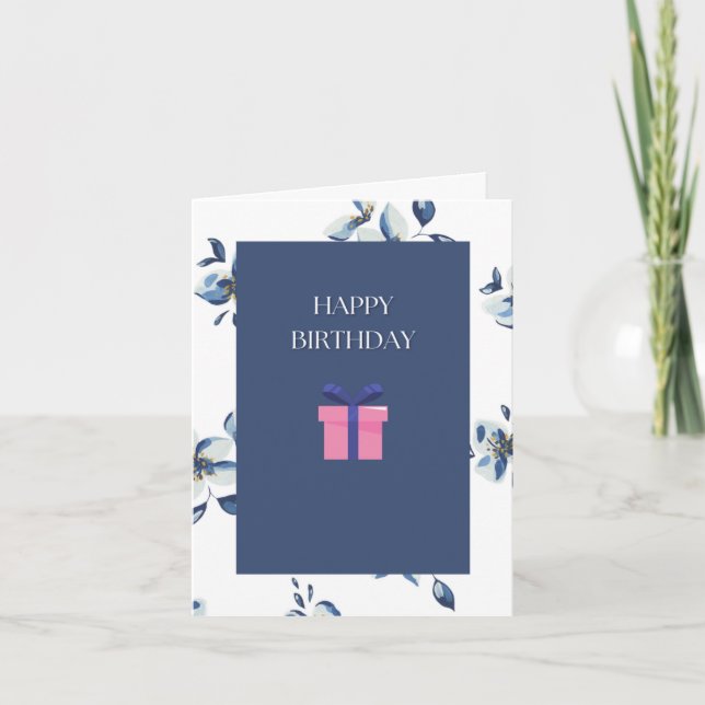 Carte d'anniversaire florale pour elle (Devant)
