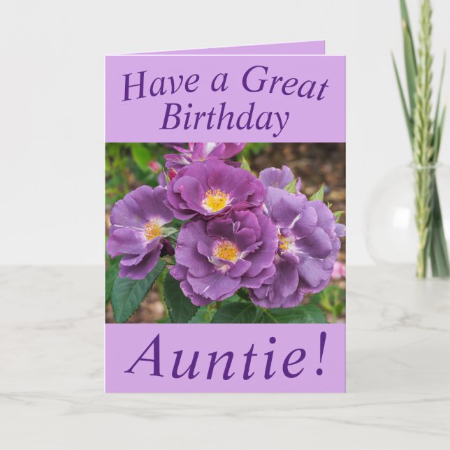Carte d'Anniversaire Florale Rose violette pour la (Devant)