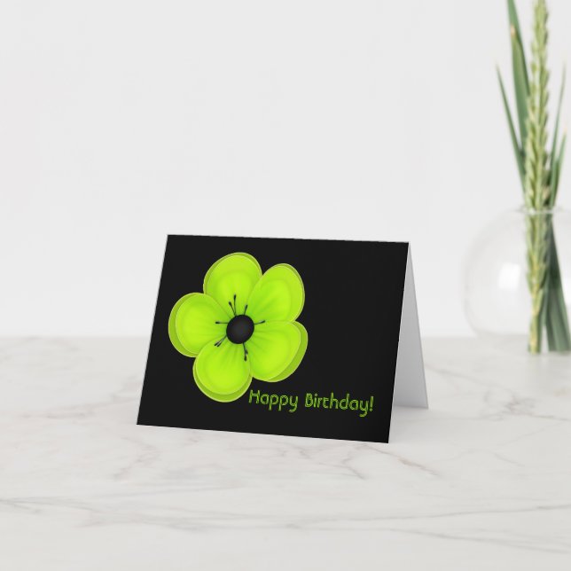 Carte d'anniversaire florale tropicale (Devant)