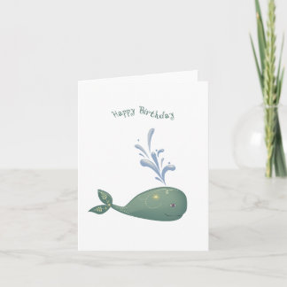 Carte d'anniversaire Folk Art Whale
