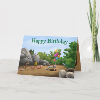 Carte d'anniversaire fraîche de ver