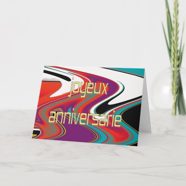 Carte d'anniversaire française heureuse (Devant)