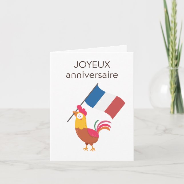 Carte d'anniversaire française - Joyeux anniversai (Devant)