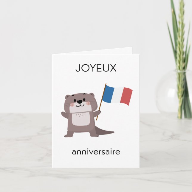 Carte d'anniversaire française - Joyeux anniversai (Devant)