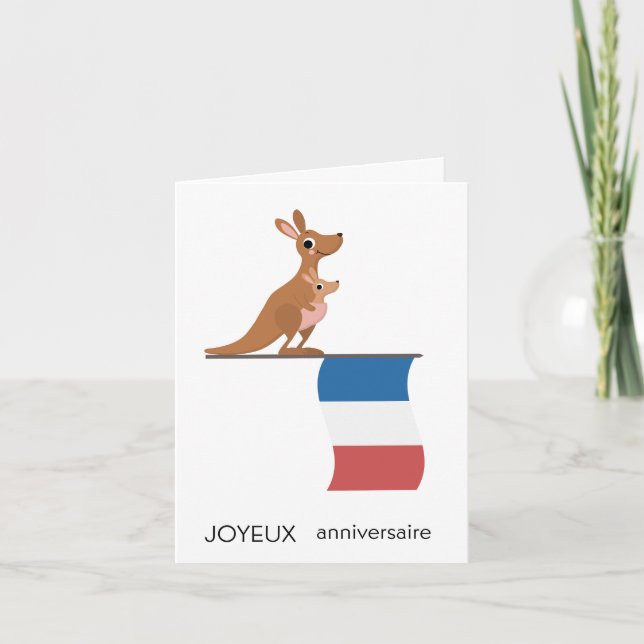Carte d'anniversaire française - Joyeux anniversai (Devant)