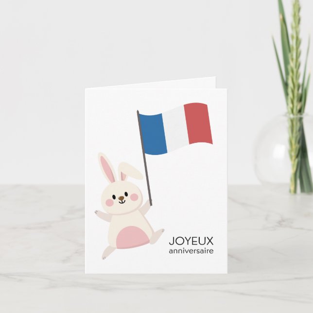Carte d'anniversaire française - Joyeux anniversai (Devant)