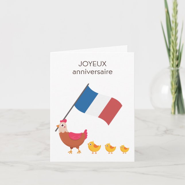 Carte d'anniversaire française - Joyeux anniversai (Devant)