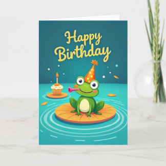 Carte d'anniversaire Froggy