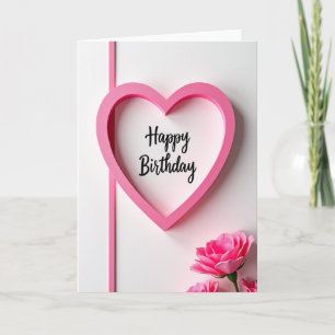 Carte d'anniversaire Fuchsia Heart