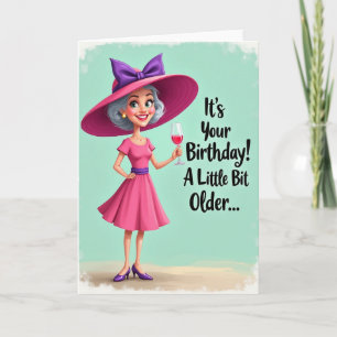 Carte d'anniversaire Fuchsia Lady