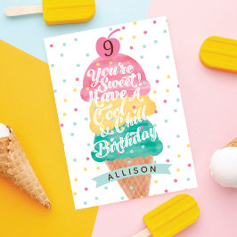 Carte d'anniversaire Fun Ice Cream Cone Scoop Conf