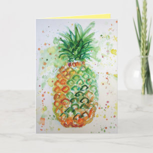 Carte d'anniversaire Funky Pineappy Watercolor