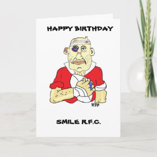 CARTE D'ANNIVERSAIRE FUNNY RUGBY