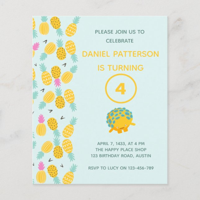 Carte d'anniversaire garçon 4 ans (Devant)