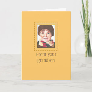 Carte d'anniversaire Garçon à grand-père à tête ro