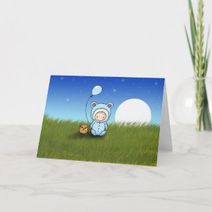Carte d'anniversaire Garçon et Hibou