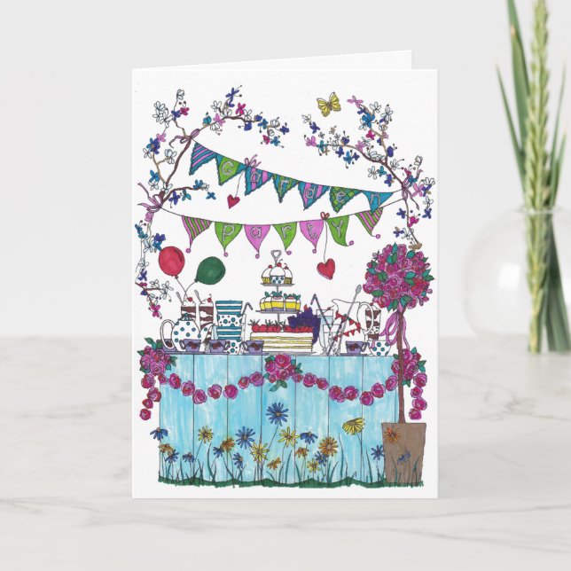 Carte d'anniversaire - Garden Party (Devant)