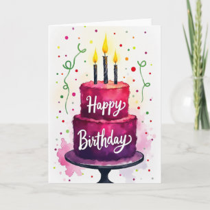 Carte d'anniversaire Gâteau d'Améthyste