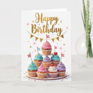 Carte d'anniversaire Gâteau pastel