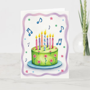 Carte d'anniversaire Gâteau Vert Sucré