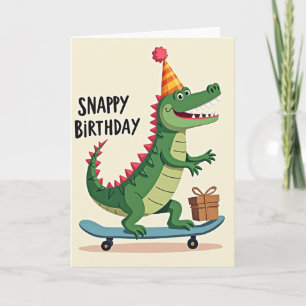 Carte d'anniversaire Gator Skateboard