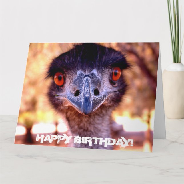 Carte d'anniversaire géante australienne EMU (Devant)