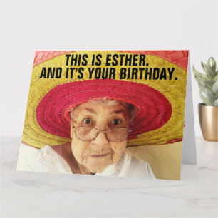 CARTE D'ANNIVERSAIRE GÉANTE DE PETITE VIEILLE DAME