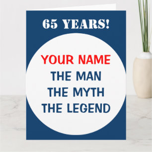 Carte d'anniversaire géante pour hommes Taille e