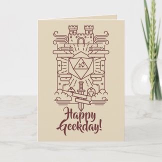 Carte d'anniversaire Geeky lunatique de RPG