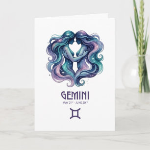 Carte d'anniversaire Gémeaux. Carte d'astrologie d