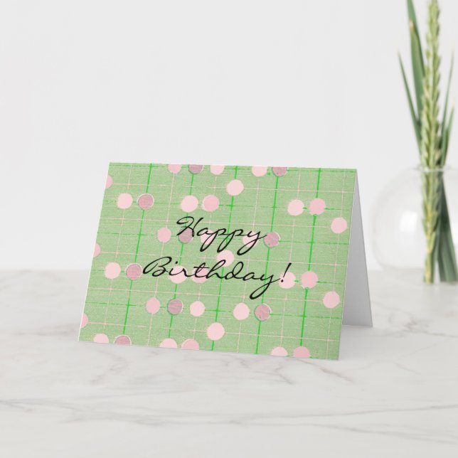 Carte d'anniversaire générique verte de style vint (Devant)