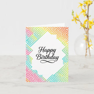 Carte d'anniversaire géométrique arc-en-ciel perso