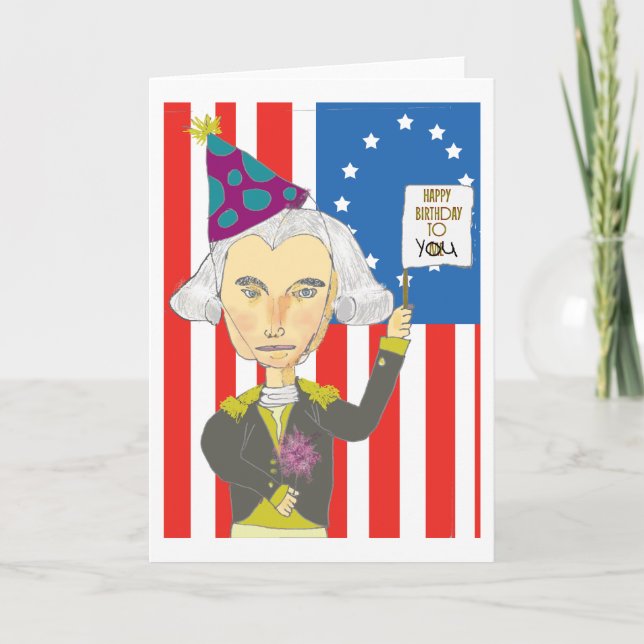 Carte d'anniversaire George Washington (Devant)