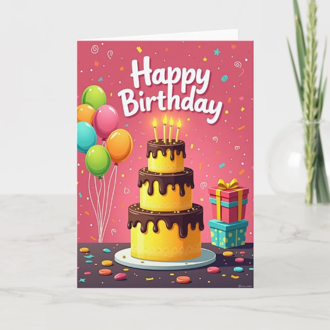Carte d'anniversaire Gift Stack (Devant)