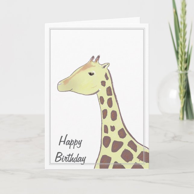 Carte d'anniversaire Giraffe (Devant)