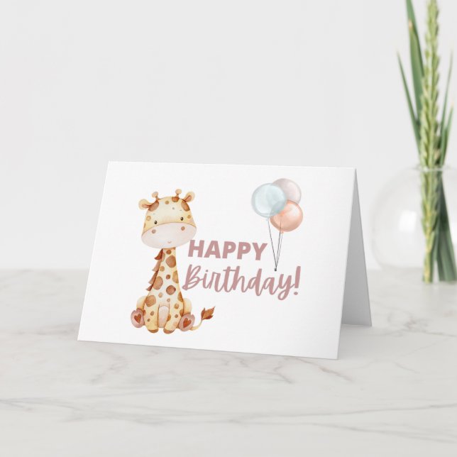 Carte d'anniversaire Giraffe (Devant)