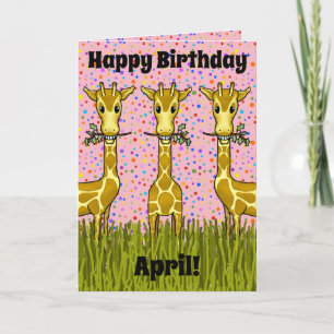 Carte d'anniversaire Giraffes