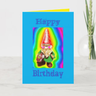 Carte d'anniversaire Gnome