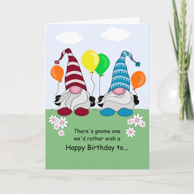 Carte d'anniversaire Gnome (Devant)