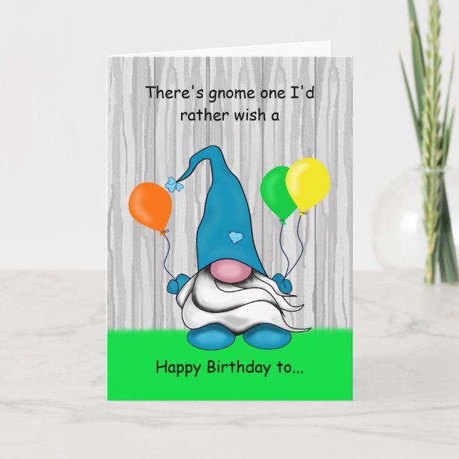 Carte d'anniversaire Gnome (Devant)